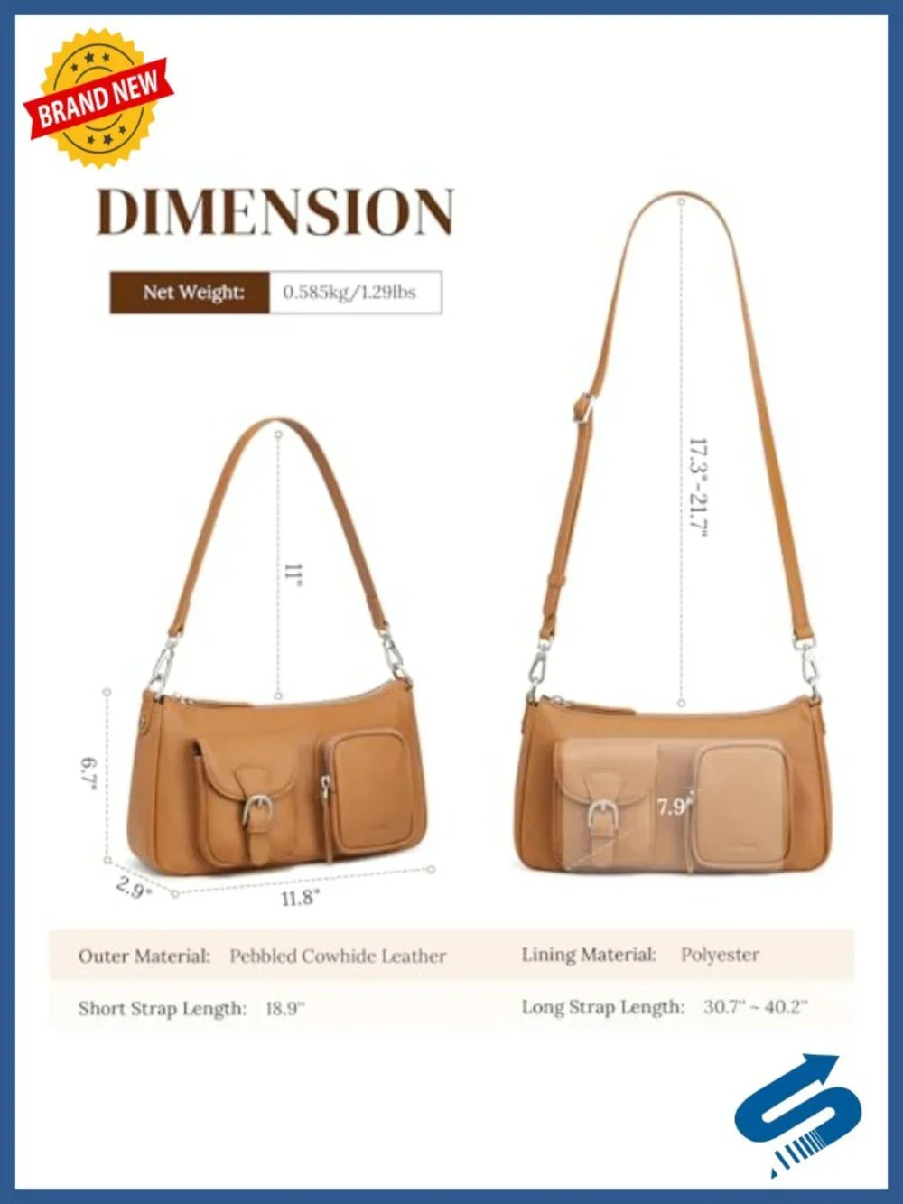 Pebbled Leather Hobo Bag for Women Crossbody Shoulder Purse with 6 Card Slots